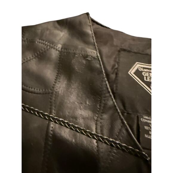 Diamond Plate Buffalo Leather Vest Women’s size S Wine A Lot Motorcycle Vest - Picture 3 of 9